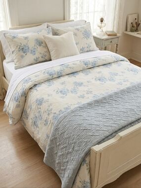 LoveShackFancy x Pottery Barn Blue Floral Duvet Cover Twin Twin XL